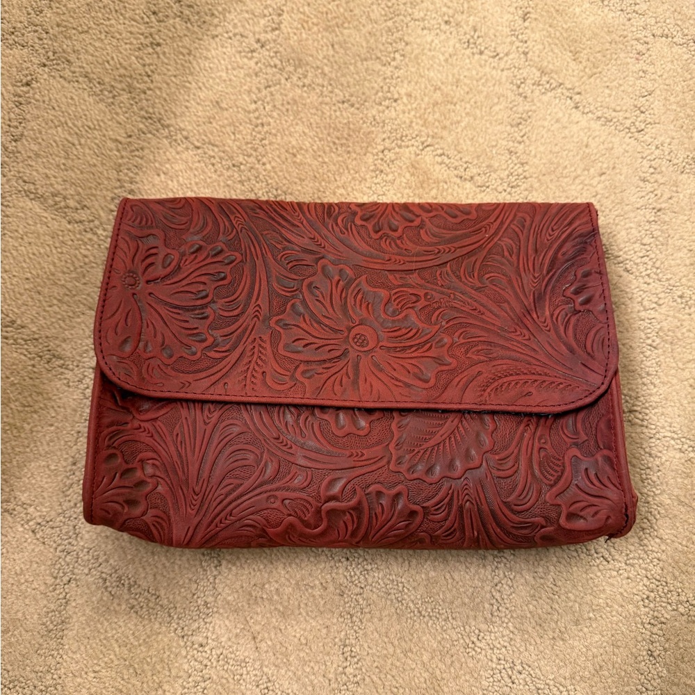 Embossed Floral Clutch